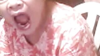 Mature Asian Granny Elizabeth Flashes Wet Pussy on Webcam