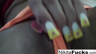 Solo fishnet solo with Hot Cougar Nikita