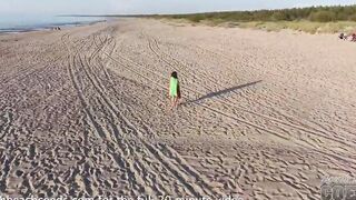 gorgeous 18 year old masturbating double penetration on the beach