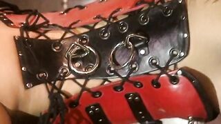 Cunt With Mouth delivers a steamy bj to her sub's penis inside a BONDAGE tape