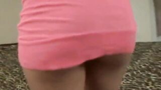 Masturbating black teenie touches herself