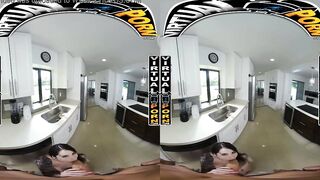 VIRTUAL PORN - Freaky Maid Valerica Steele Cleaning Dishes While Getting Crazy