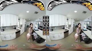 VIRTUAL PORN - Freaky Maid Valerica Steele Cleaning Dishes While Getting Crazy