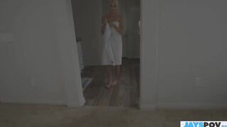 JAY'S point of view - FREAKY BLONDE STEP SIS EMMA HIX LOVES HER HUGE DUDE'S PENIS