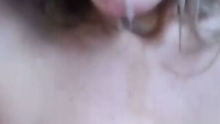 Amateur Brunette Gagged on Webcam Squirts and Drips Wet Pussy