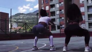 Colombian BBW Lesbian Workout with Carla C & Eugenia Magalimova