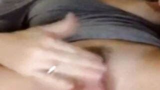 Beautiful Amateur Girl Masturbates Hairy Pussy with Big Clit