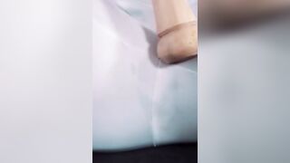 Blonde Babe in Baseball Uniform Sucks Cock with Pink Bat