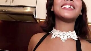 Asian Whore Abigail Mac Gets Bred By Boss In Kitchen