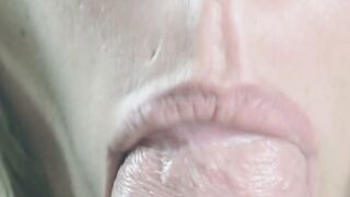 Blonde Wife Deepthroats Uncut Cock for Sensual Blowjob and Facial Cumshot