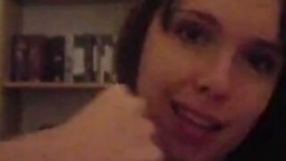 Brunette Coed Deepthroats Cock in Homemade Blowjob Swallow