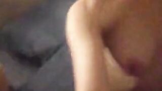 Brunette Coed Deepthroats Cock in Homemade Blowjob Swallow
