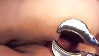 Webcam Girl Anal Play with Dildo and Speculum