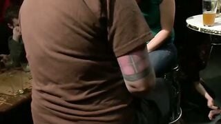 Gia DiMarco Double Penetration in Public Bar with James Deen