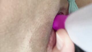 Big-Titted Solo Female Vibrates Wet Pink Pussy to Squirting Orgasm