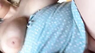 Big Boobed Step Sister Adaline Reads Book in Blue Top