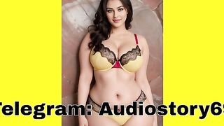 Busty Brunette in Yellow Lace Lingerie Sucks Cock in Tent