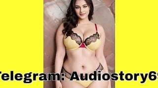 Busty Brunette in Yellow Lace Lingerie Sucks Cock in Tent
