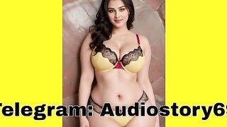 Busty Brunette in Yellow Lace Lingerie Sucks Cock in Tent