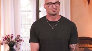 Adira Allure Deepthroats Big Dick on Bed While Husband Watches