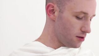 Hairy Brunette Assfuck in White Suit Uniform with Big Dick