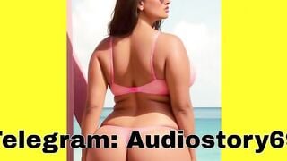 Hot Brunette in Pink Bikini Shows Off Big Ass on Beach