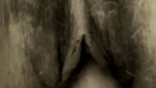 Bush Penetration Close-Up - Hairy Amateur Mature Girl POV