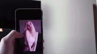 Blonde Strips to Leopard Panties for Condom Sex with Older Man