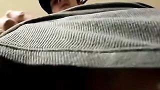 Athletic Thug in Hat Jerks Off Thick Cock with Dildo for Cum Shot