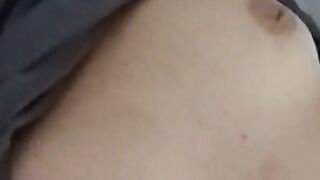 American MILF Wife Masturbates in Bed with Inverted Nipples