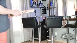 Petite Blonde Pizza Delivery Girl Sucks Big Cock for Tip