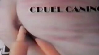 Cruel Caning Vintage Scene with Blonde Girl at Table