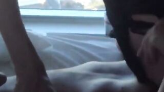 Big-Titted Blonde Amateur Wife Gives Stranger a Blowjob for Cuckold Hubby