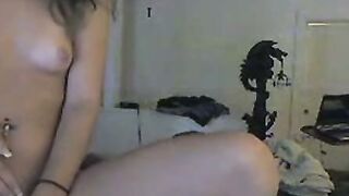 Petite Amateur Cutie Masturbates with Pink Dildo on Webcam
