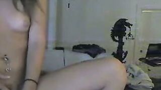 Petite Amateur Cutie Masturbates with Pink Dildo on Webcam