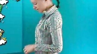 Norwegian Weather Girl Rakel Unbuttons Tight Plaid Shirt to Reveal Cleavage