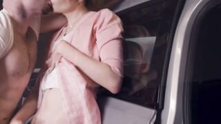 Femboy Yuna Deepthroats Marcus Cock in Car