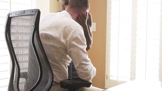 Black Teen Deepthroats Doctor's Big Cock in Office