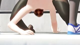 Blonde Angel Deepthroats Cock on Rooftop in 3D Hentai