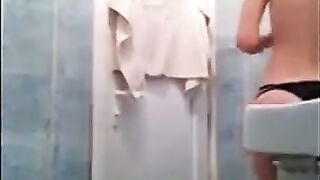 Turkish Housewife Strips and Teases on Webcam in Bathroom