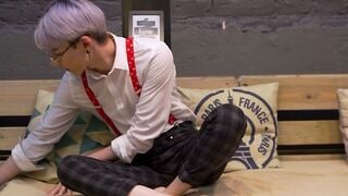 Skinny Blonde Twink Karol Gajda Finger Fucks On Couch