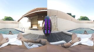 Kayla's Passionate Poolside VR Blowjob and Outdoor Hardcore Sex