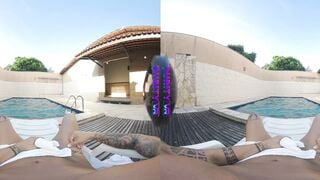 Kayla's Passionate Poolside VR Blowjob and Outdoor Hardcore Sex