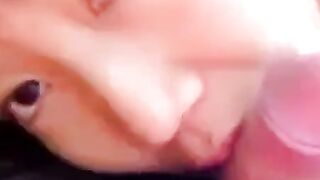Amateur Asian Girl Deepthroats Cock Outside in Garden