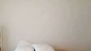 Amateur Girl Strips in White Bra and Tank Top on Webcam