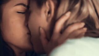 Sister Thompson Kissing Blonde Roommate in Dorm Room