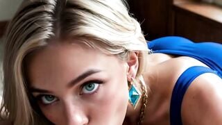 Incredible sexy Blonde milf Dig Passionate Poolside Facial