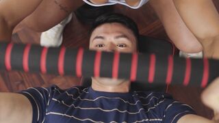 Fit Latin Stepmom Watches Stepson Masturbate After Gym Workout