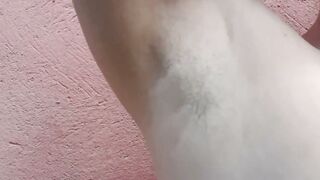 Hairy Amateur Babe Teases Big Natural Tits and Wet Pussy on Webcam