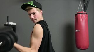 Cute Blond Czech Boy Shows Off Big Dick and Balls in Gym